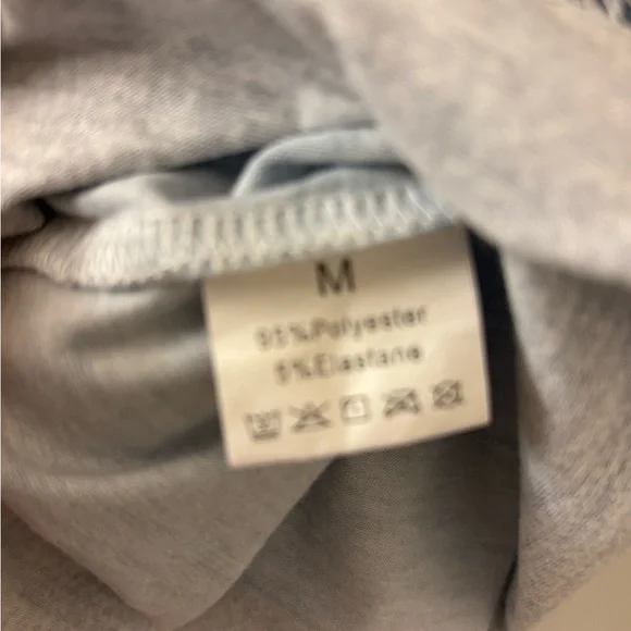 Blue and Gray Colorblock Long Sleeve Top with Button Detail - Picture 7 of 7